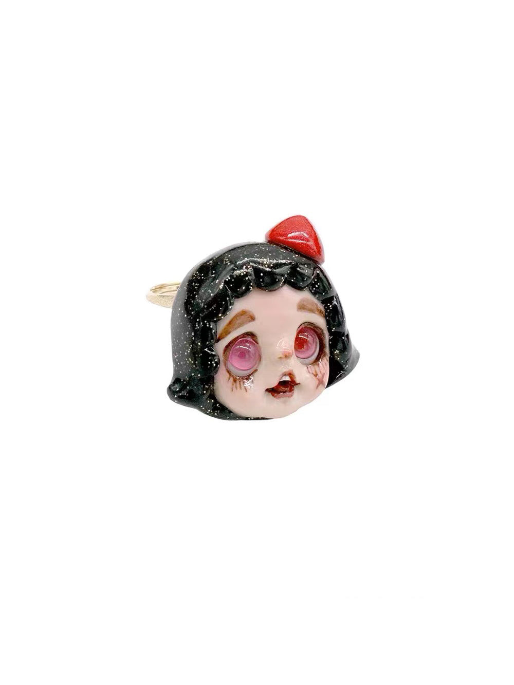 MUKTANK×QUANDO Dark Momoco Handmade Dolls Gold Plated Silver Rings