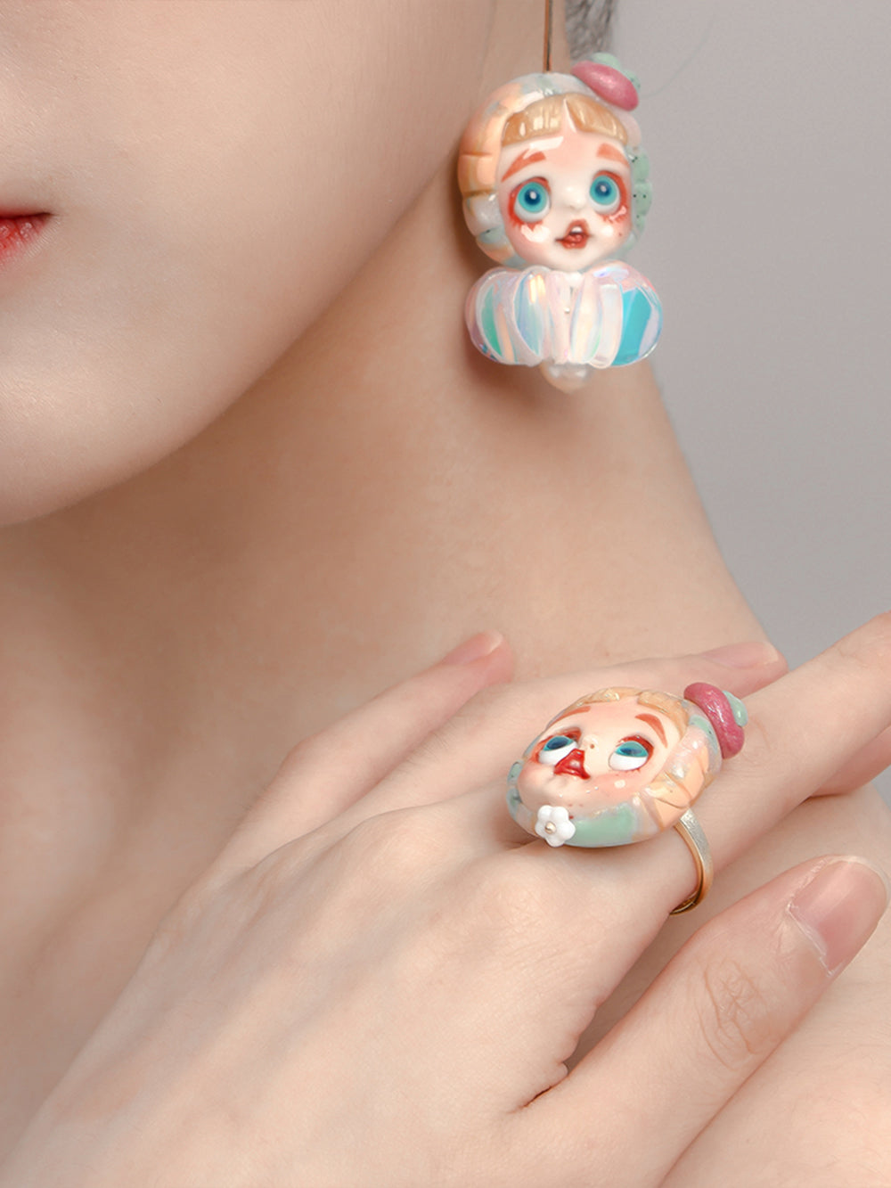 MUKTANK × QUANDO Momoco Handmade Dolls Silver Rings