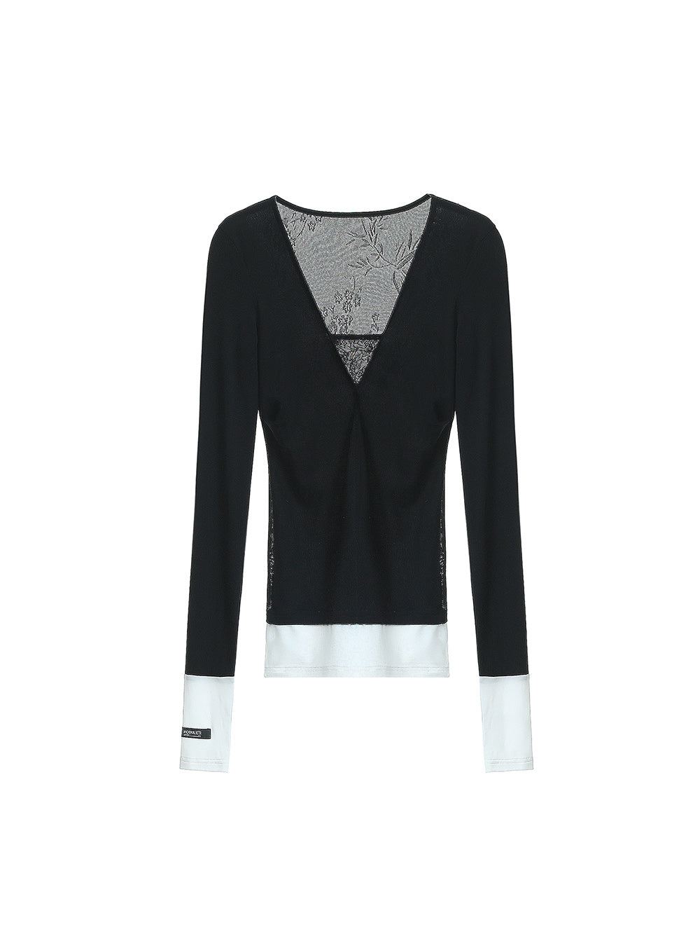 MUKTANK×MODULER Lace Splicing Micro-perspective Backless Knitted Top