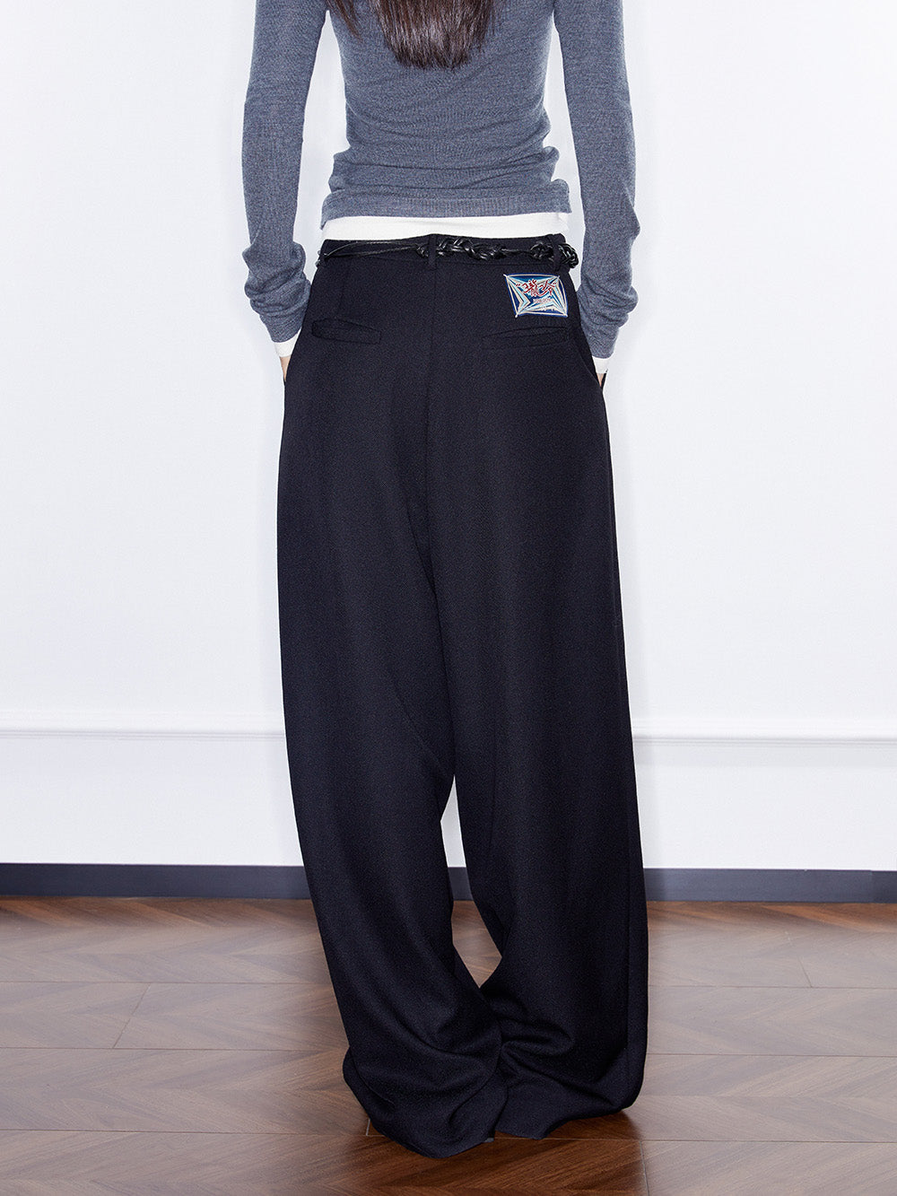 MUKZIN Linglong “Linglongzi”Simple Wide Leg Suit Pants