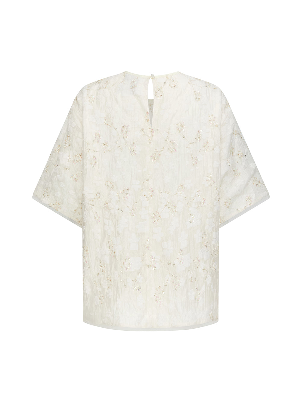 MUKZIN "Ode to the New Summer"Embroidery Sequin National Style Improved Frog Button Loose Chinese-style Short-sleeve Shirt