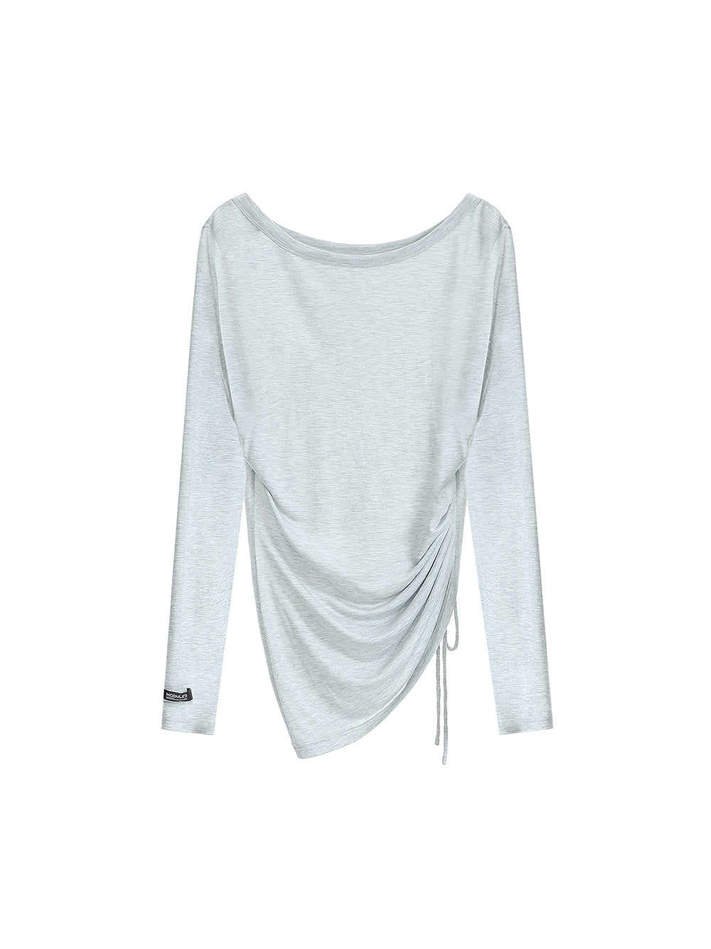 MUKTANK×MODULER Tencel Knitted Top With Stacked, Irregular Pleats And an Off-the-shoulder Design