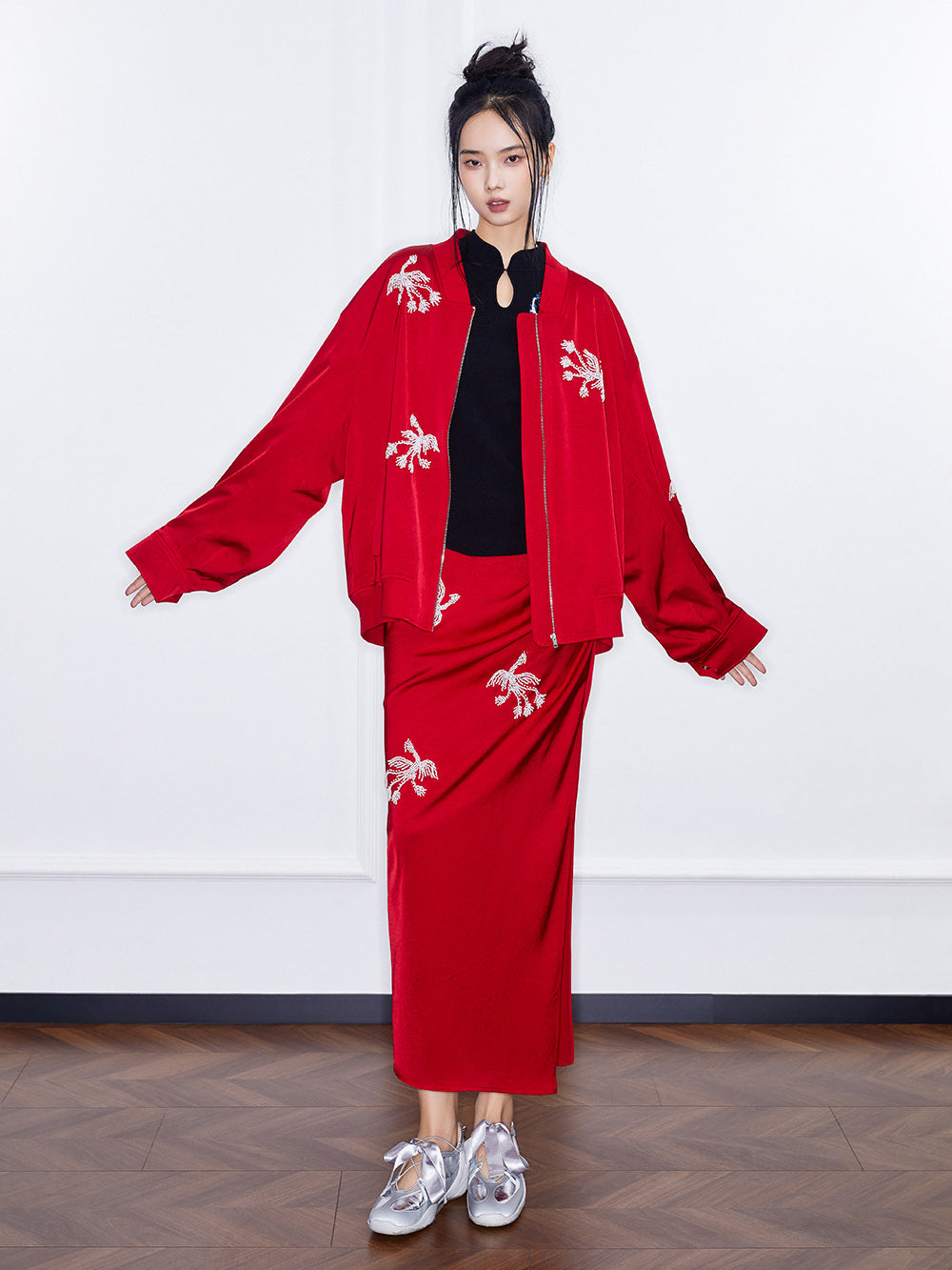 MUKZIN Spring Prelude "Zebra Finch" Chinese-style Baseball Jacket with a Sense of Design