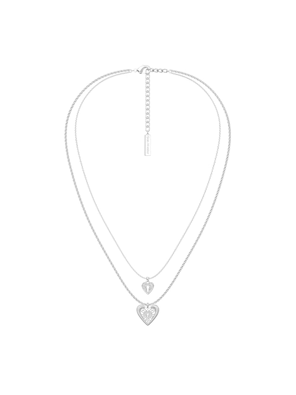 MUKTANK×SUN HUNTERDouble-layer lace heart lock necklace