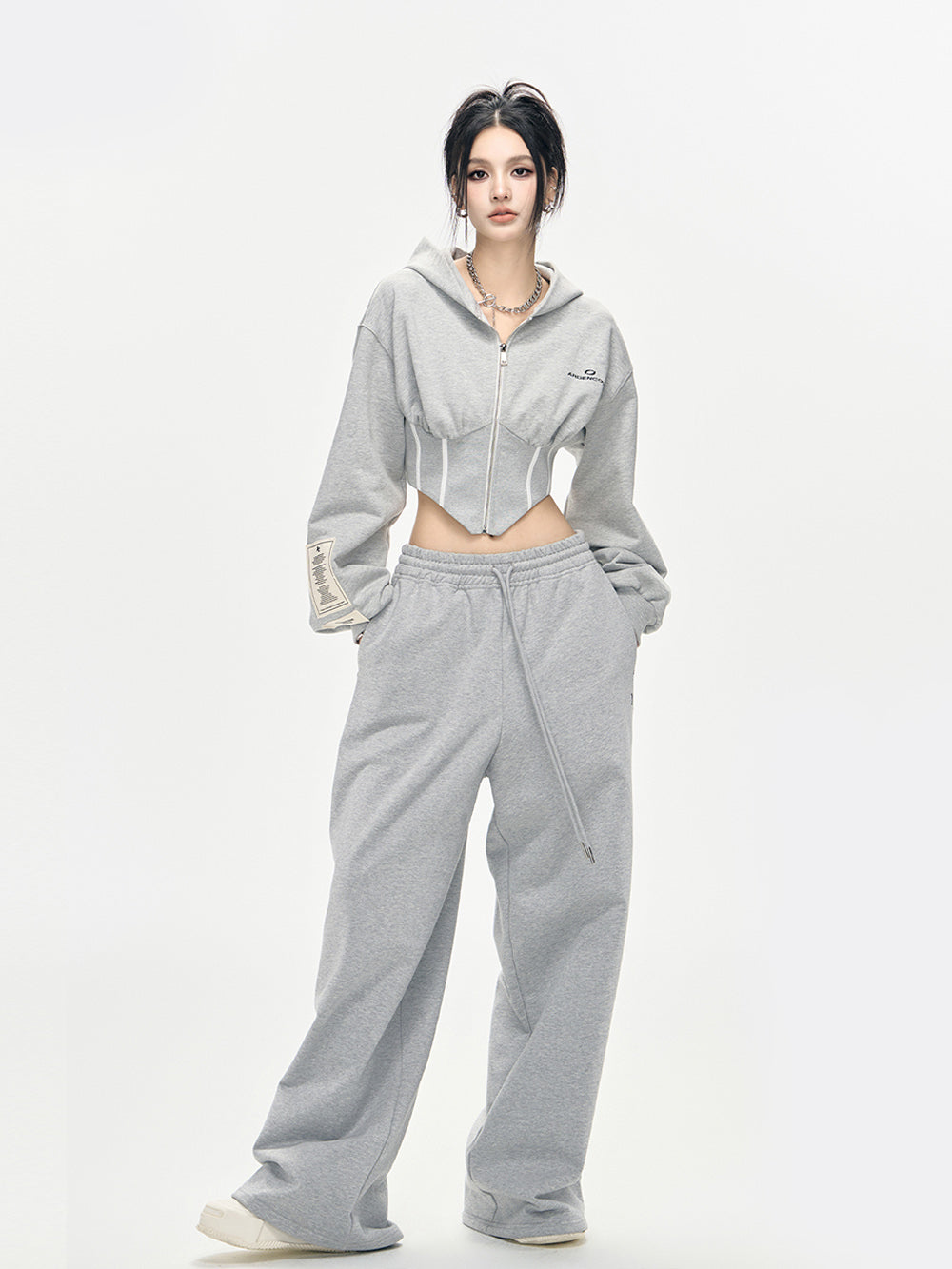 MUKTANK × ARDENCODE Women's Long - sleeved Sports Hooded Sweatshirt Coat