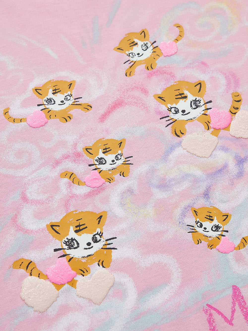 MUKZIN SpringPrelude “Fortunate Tiger Soaring through Clouds” Pure Cotton Washed and Distressed Oversized T-shirt