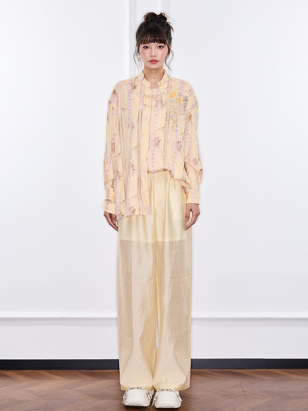 MUKZIN“Capsule Collection”Loose and Retro Yellow Shirt