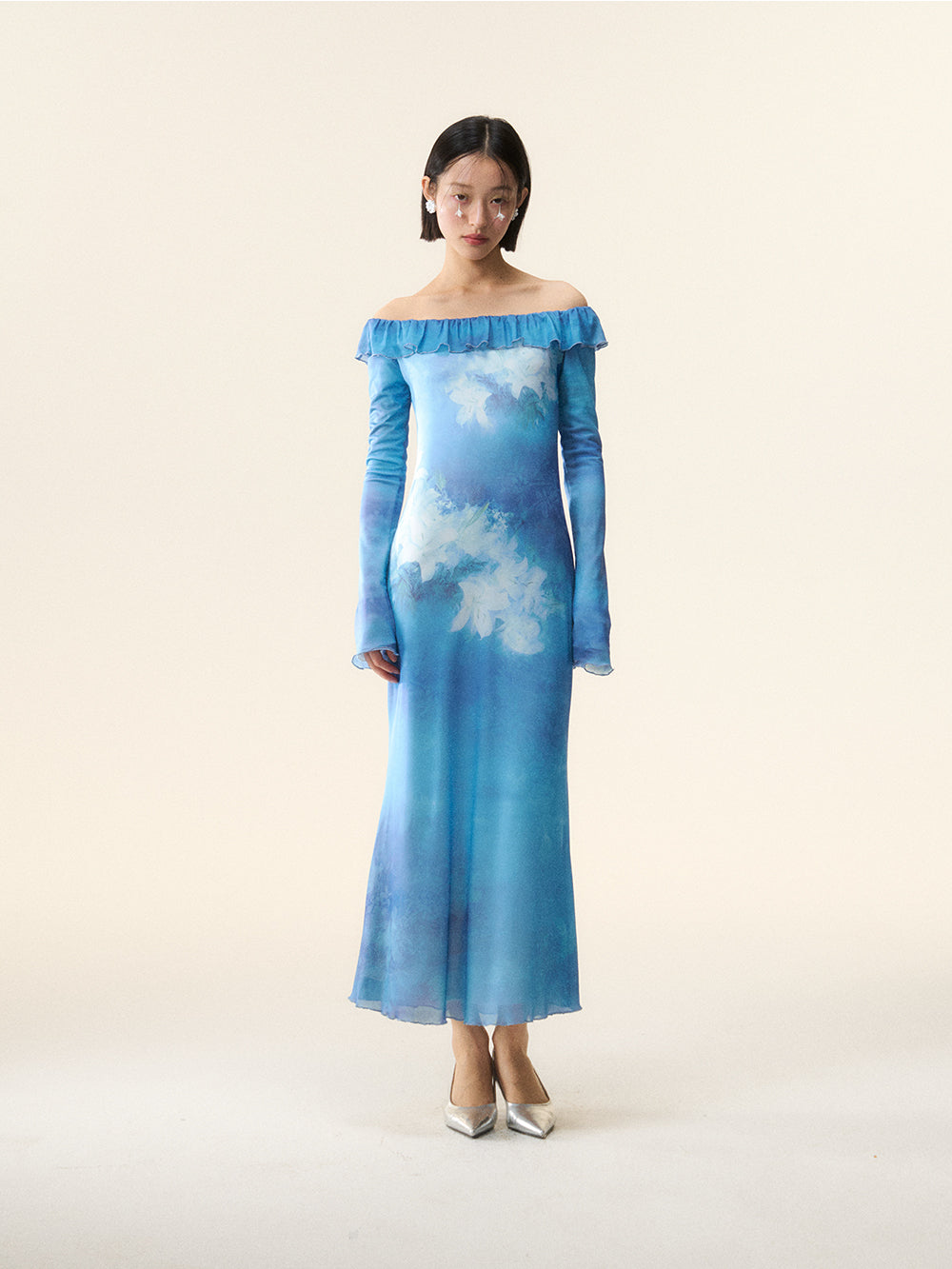 MUKTANK×LOUMUTAKU Blue Lily Dress
