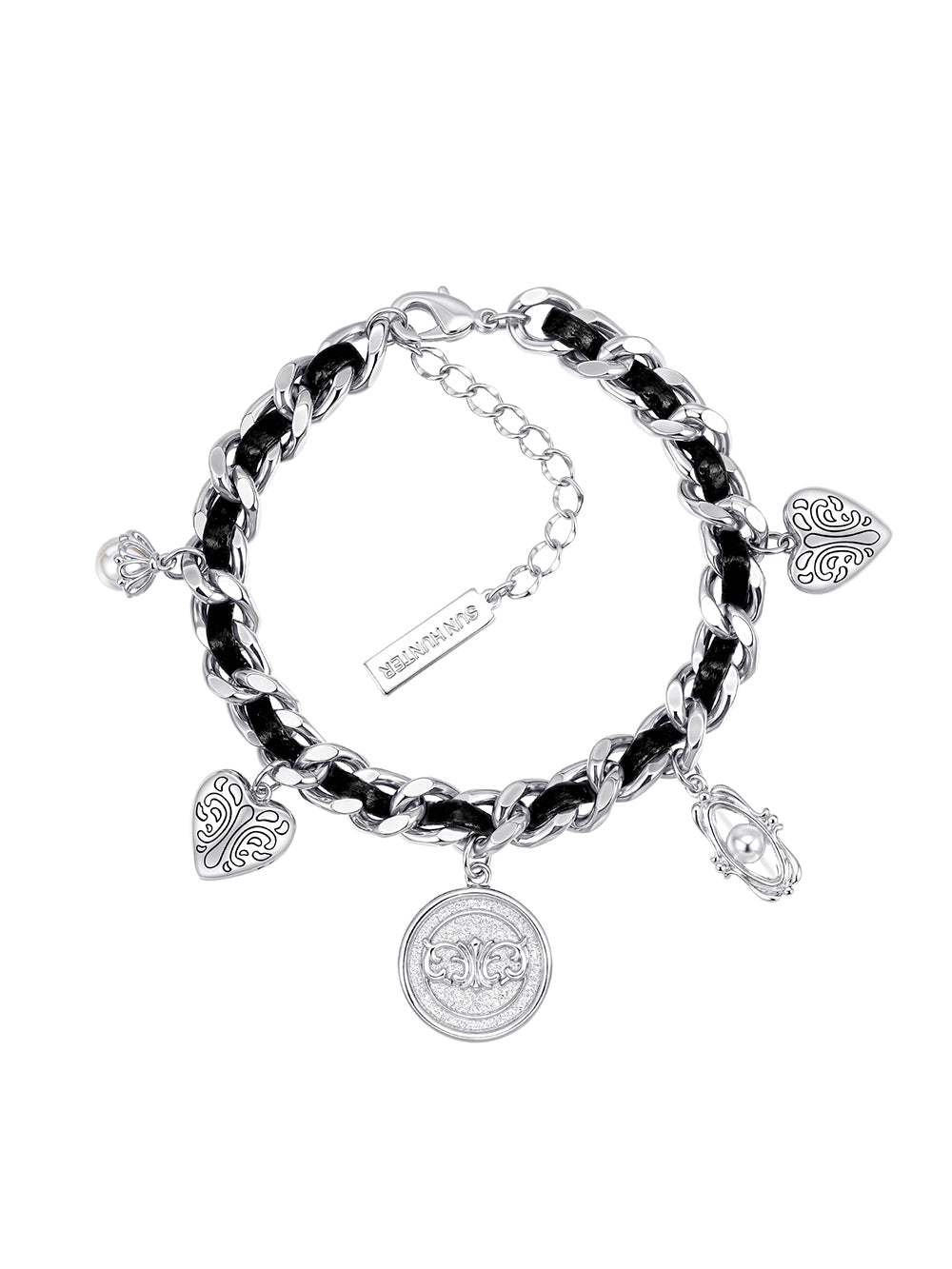 MUKTANK×SUN HUNTER Iris Coin PU Braided Rope Bracelet