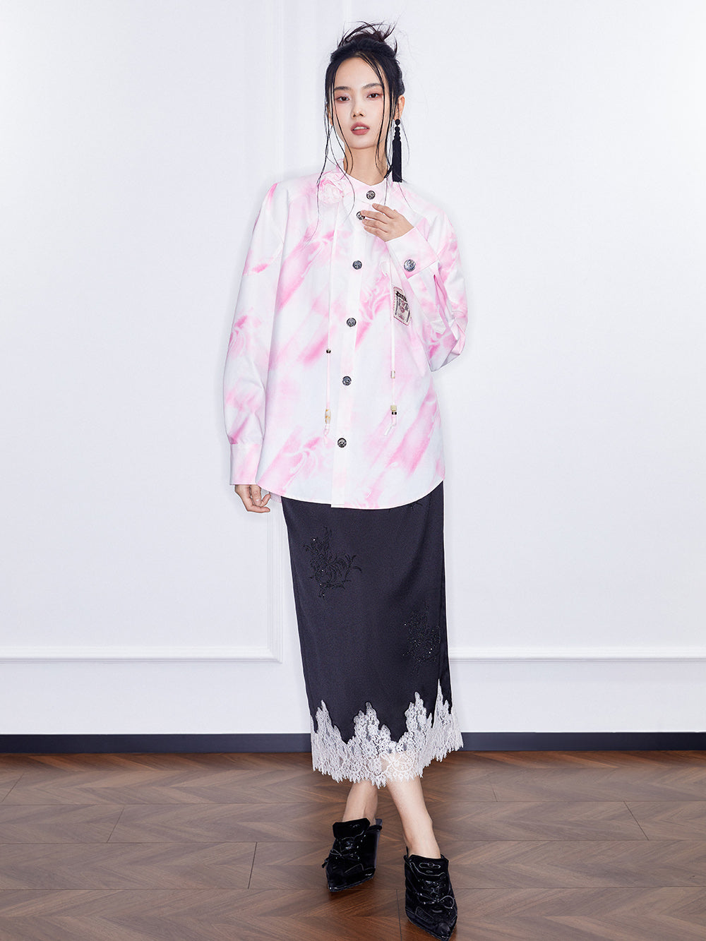 MUKZIN SpringPrelude "Peerless" New Chinese - style Color - Blended Patterned Shirt