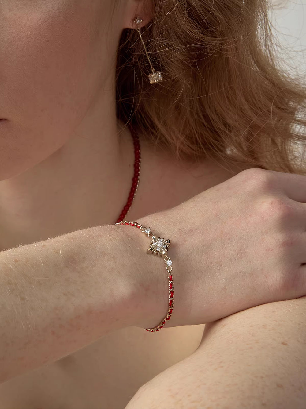 MUKTANK×SUN HUNTER Iris Woven Red String Bracelet
