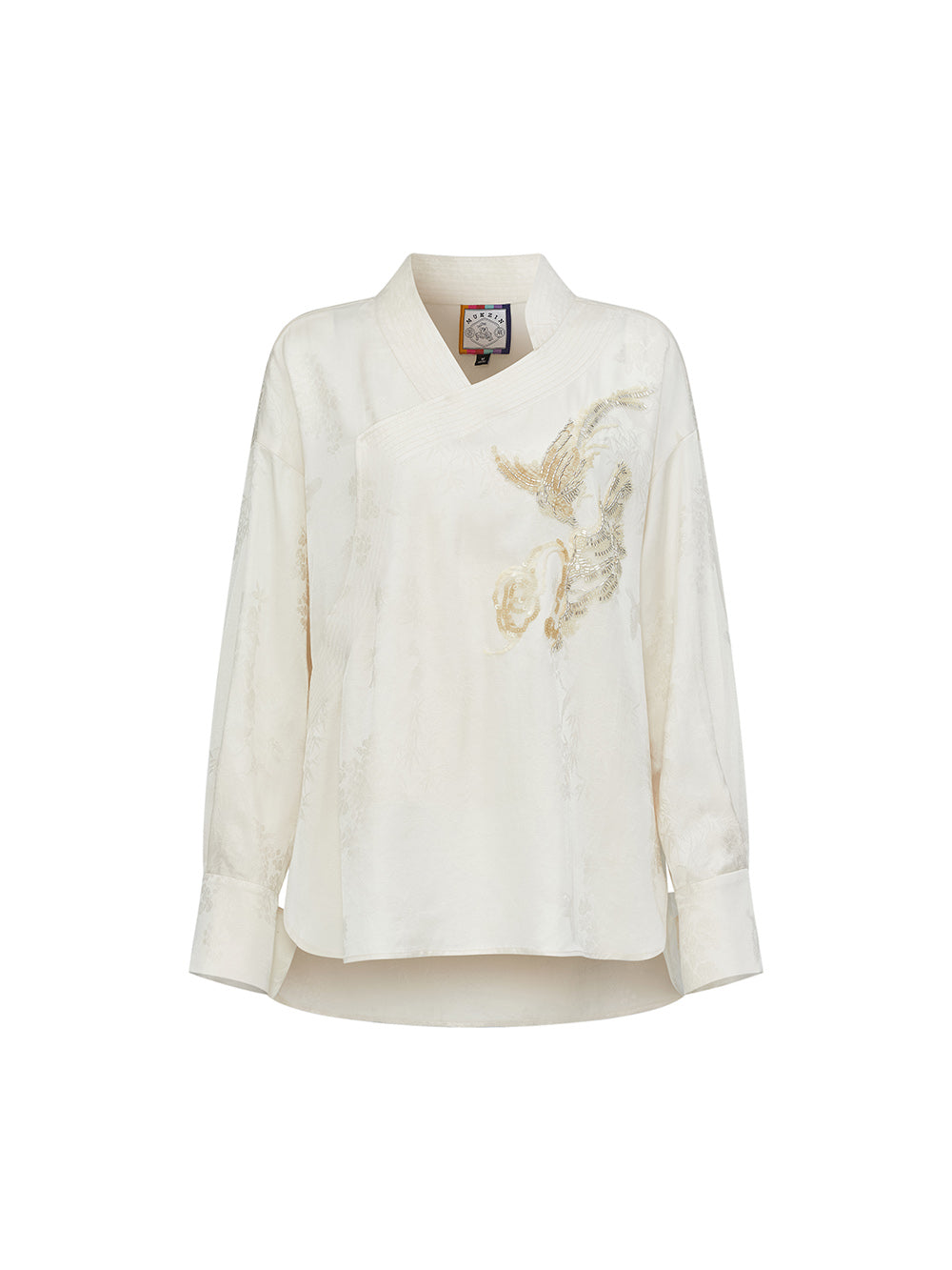 MUKZIN SpringPrelude Chanting Pine Chinese - style Irregular Cheongsam - collar Jacquard Shirt