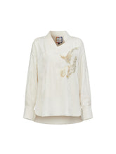 MUKZIN  SpringPrelude Chanting Pine Chinese - style Irregular Cheongsam - collar Jacquard Shirt