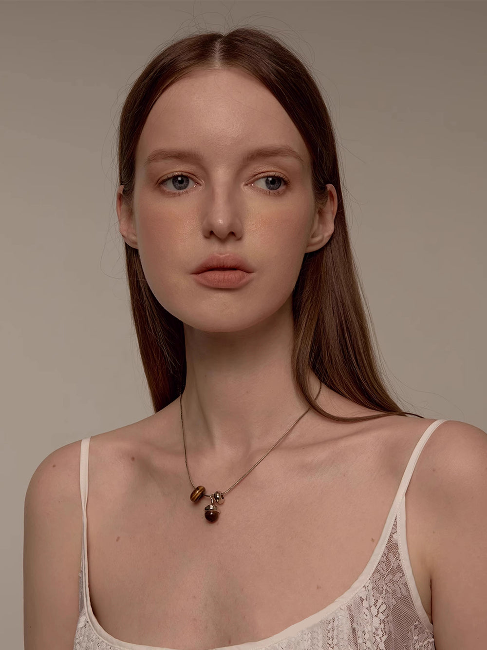 MUKTANK×SUN HUNTER Tiger's Eye Acorn Necklace