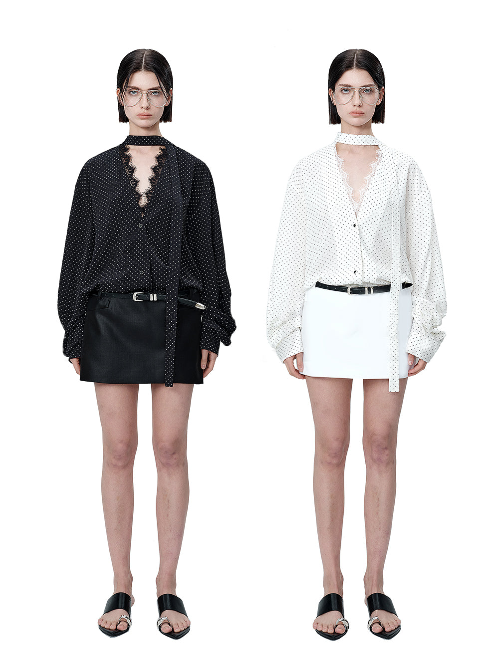 MUKTANK×MODULER Low-waisted Suit Skirt-pants with Side Zipper Opening, Pockets, and a Belt Included