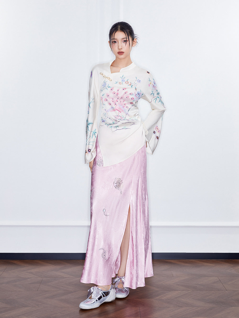 MUKZIN Spring Prelude"Immortal Maiden" Irregular Cheongsam Collar Small Top Shirt