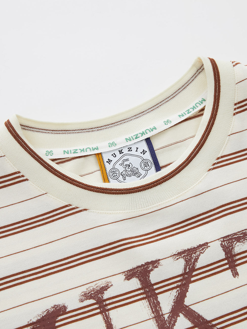 Mukzin "Ode To The New Summer"Khaki Striped Cute Rabbit T-Shirt