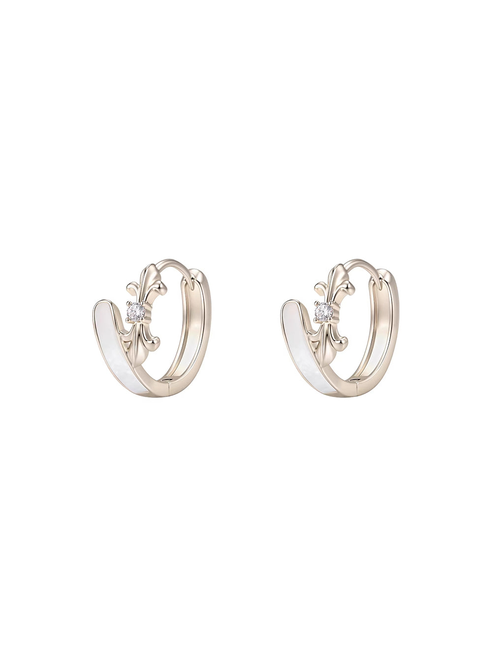 MUKTANK×SUN HUNTER Mother-of-Pearl Iris Ear Studs