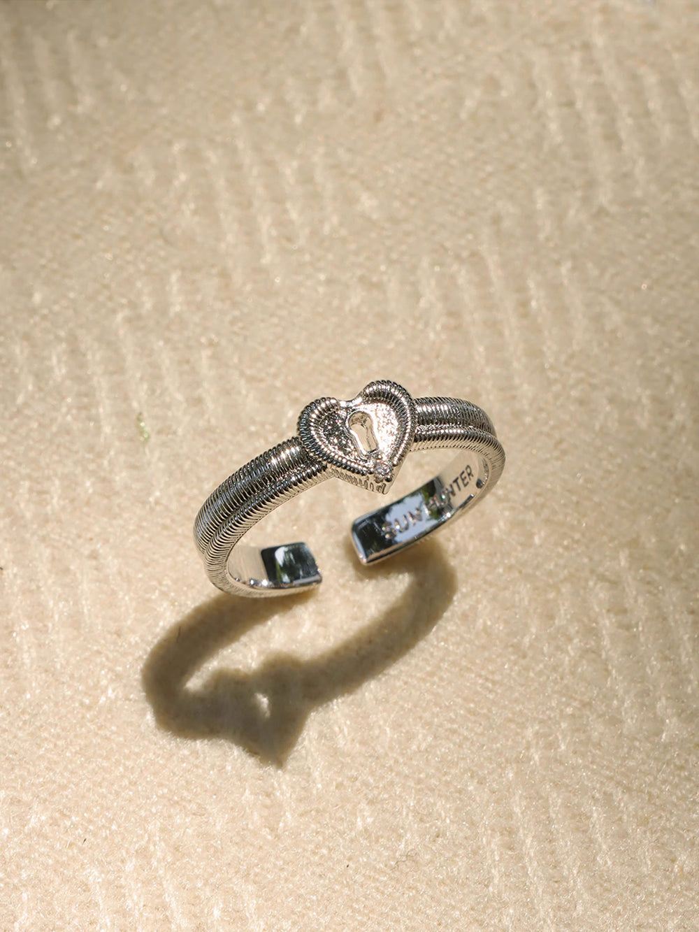 MUKTANK×SUN HUNTER Narrow lace lock core ring