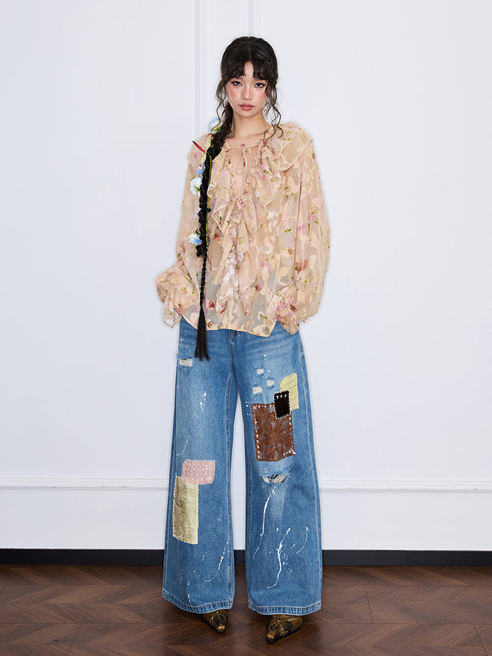 MUKZIN“Capsule Collection”Neo-Chinese style vintage long lightweight shirt