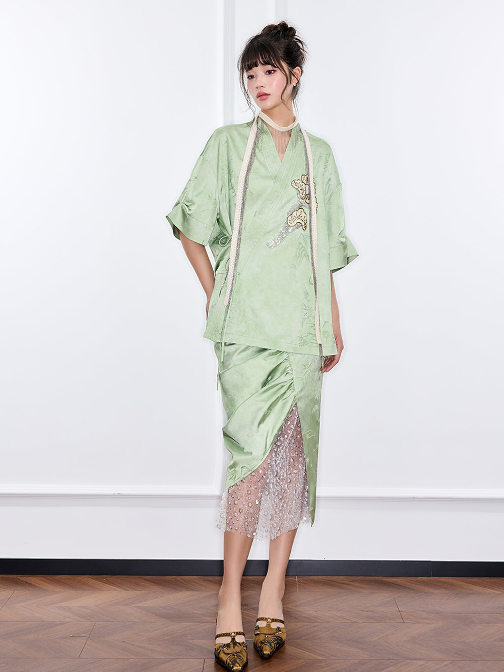 MUKZIN“Capsule Collection”New Chinese Style Tang-style Half Skirt Dyed with Plant Dyes