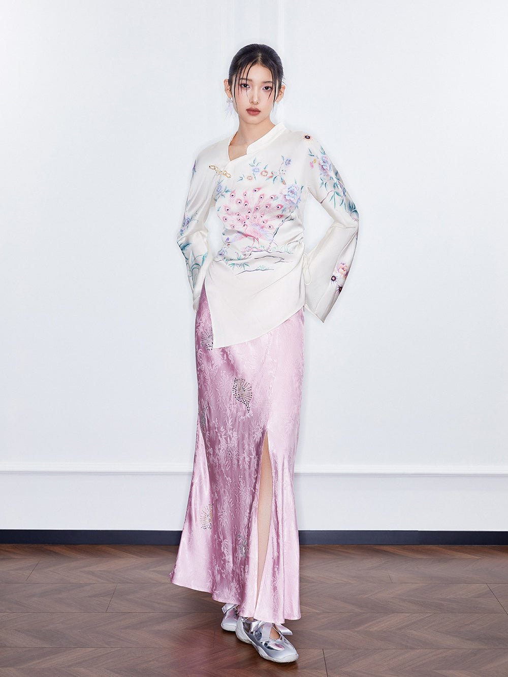 MUKZIN Spring Prelude"Immortal Maiden" Irregular Cheongsam Collar Small Top Shirt