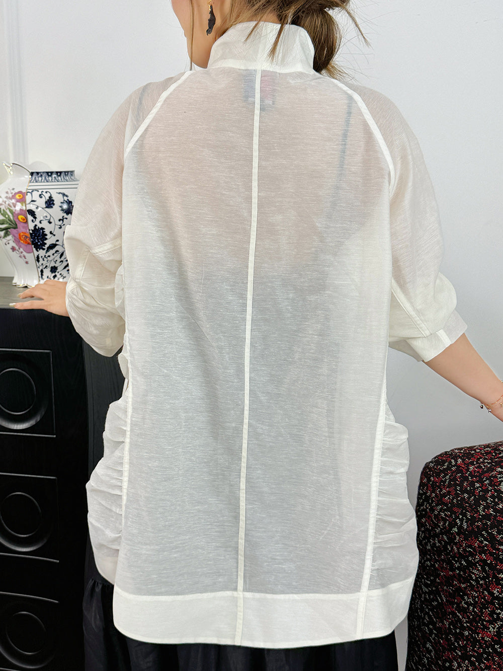 MUKZIN“Capsule Collection”White loose-fitting thin shirt