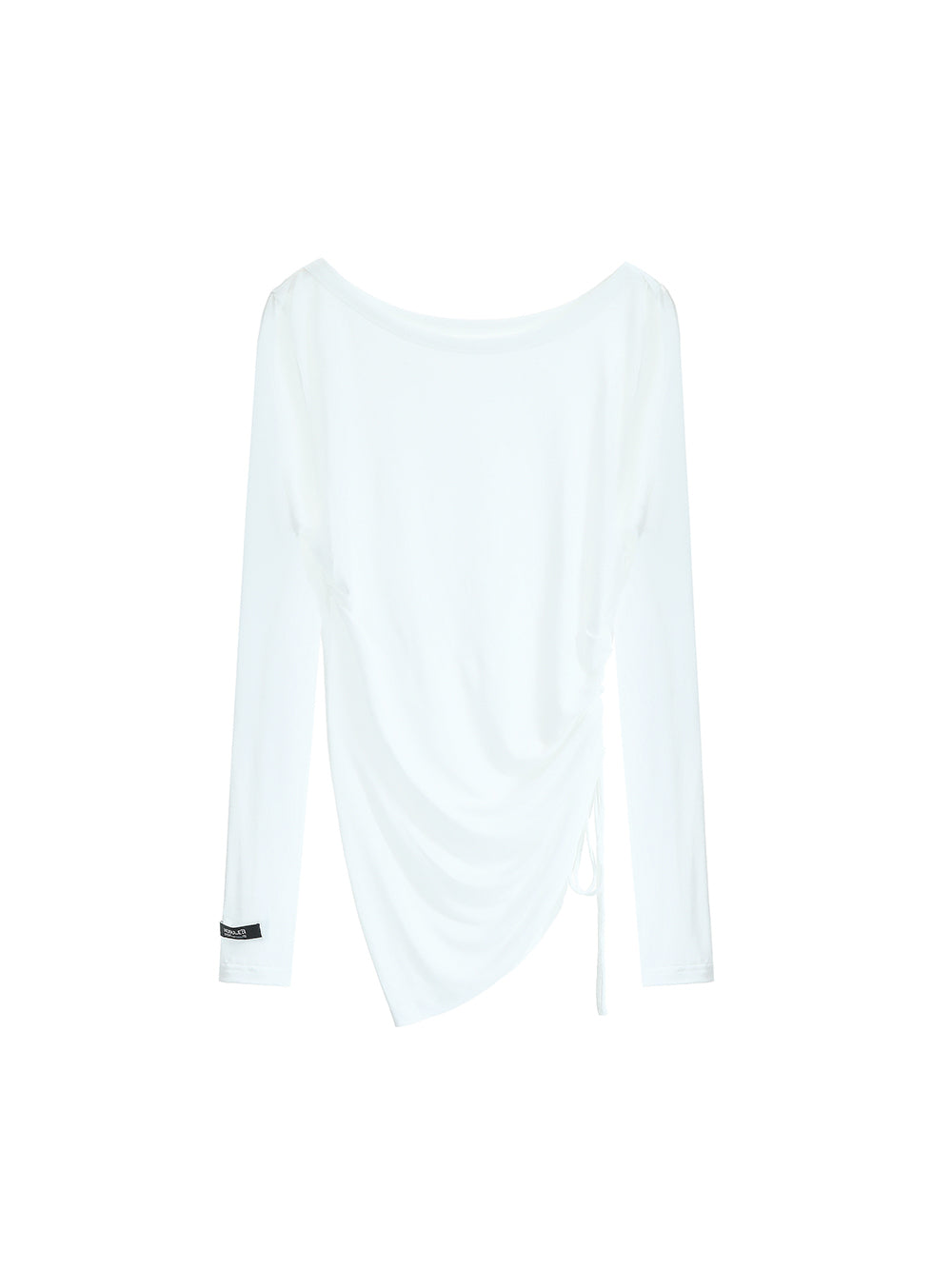 MUKTANK×MODULER Tencel Knitted Top With Stacked, Irregular Pleats And an Off-the-shoulder Design