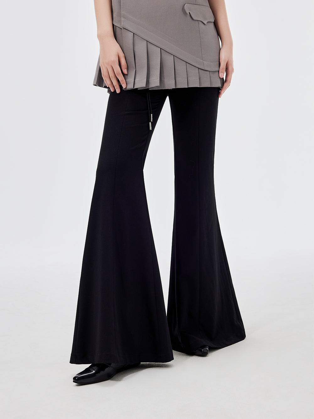 MUKZIN Black Casual Flared Pants