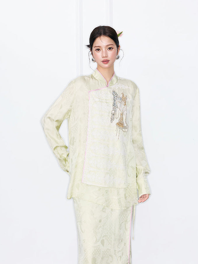 MUKZIN“Night Ballad of Chang'an”Wrap Layered Wide-Leg Pants | Tang Dynasty Inspired Satin Trousers