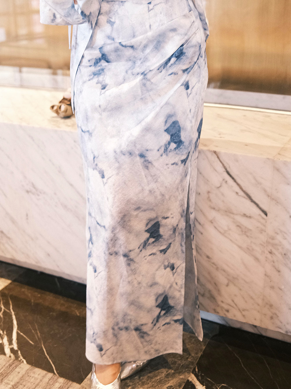 MUKZIN“Capsule Collection”Ink Wash Blended New Chinese Style Midi Skirt