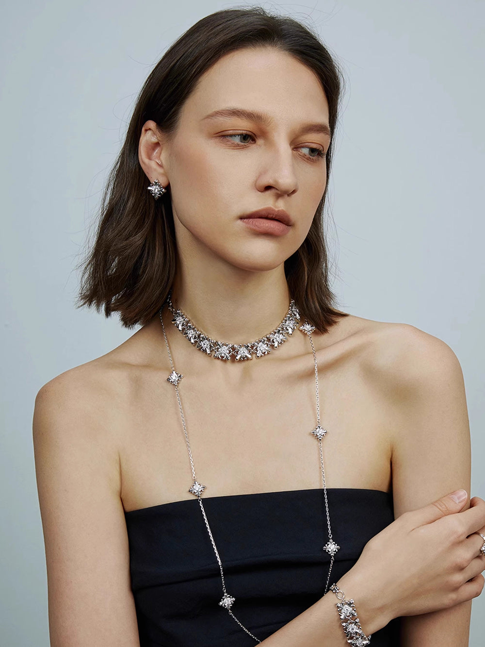 MUKTANK×SUN HUNTER Long Iris-themed Necklace
