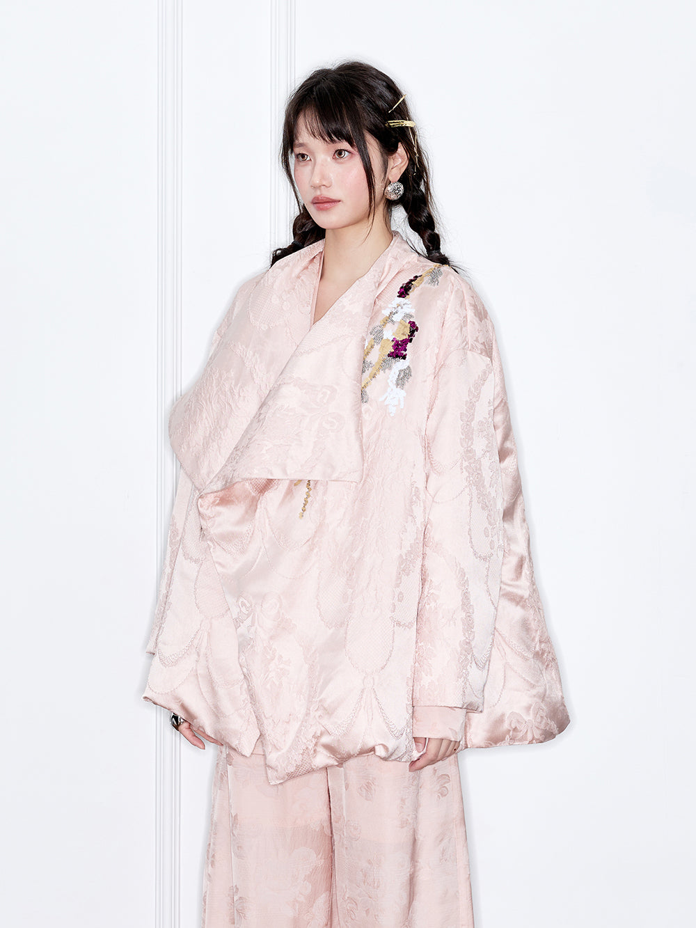 MUKZIN“The Sequence of Deer's Call”New Chinese Style Jacquard Loose Down Jacket