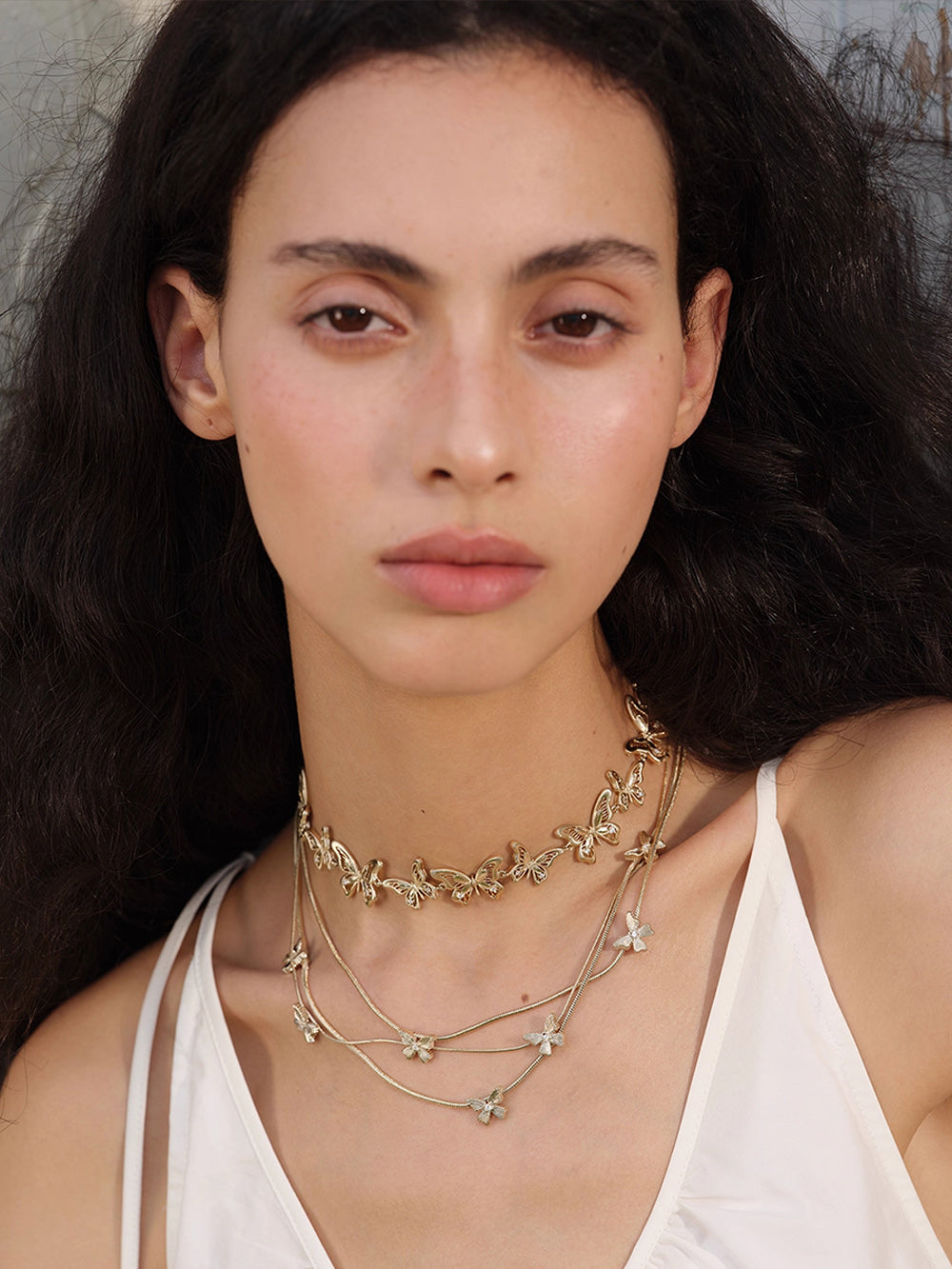 MUKTANK×SUN HUNTER “Emergence”Three-Layer Lace Butterfly Necklace
