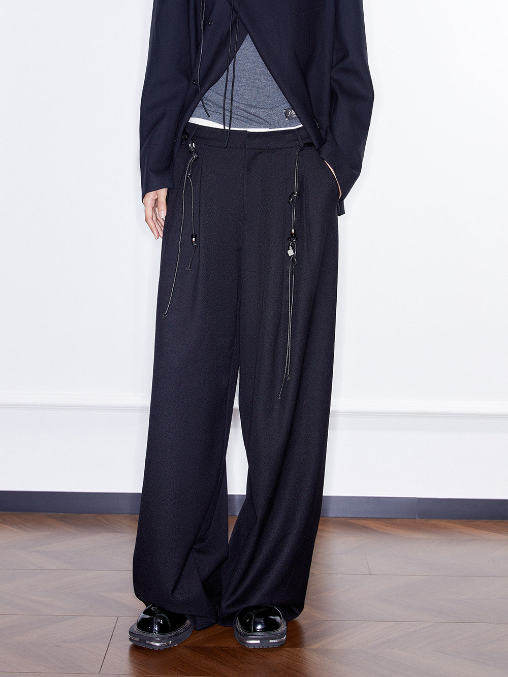 MUKZIN Linglong “Linglongzi”Simple Wide Leg Suit Pants