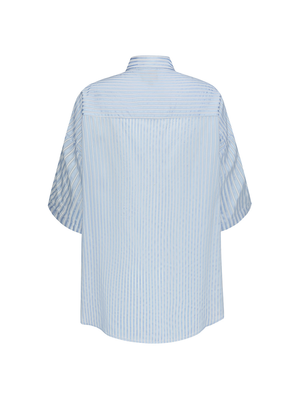 Mukzin "Ode To The New Summer"Elegant Blue And White Striped Chinese-Style Shirt