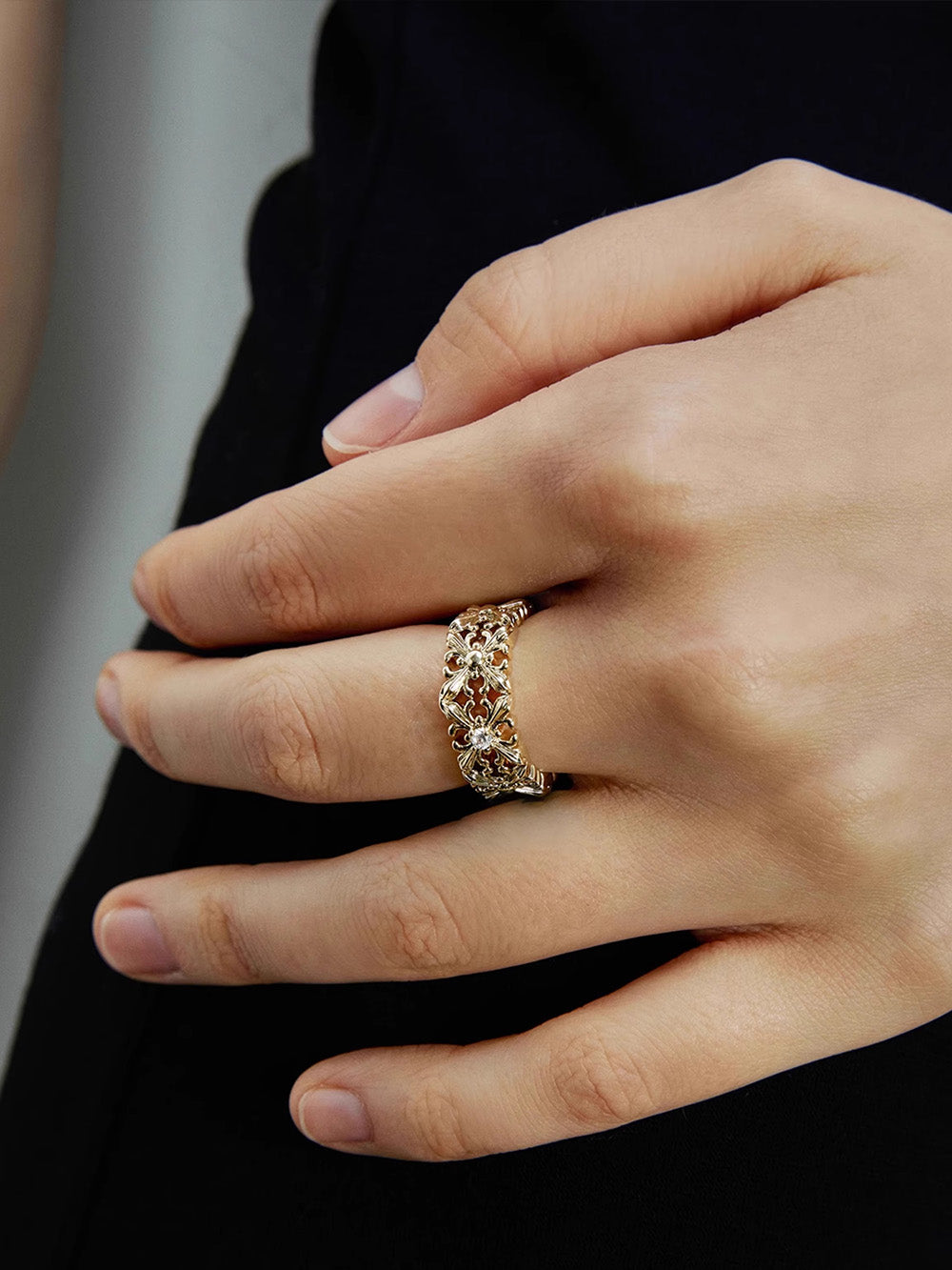 MUKTANK×SUN HUNTER Full-band Ring with Iris Design