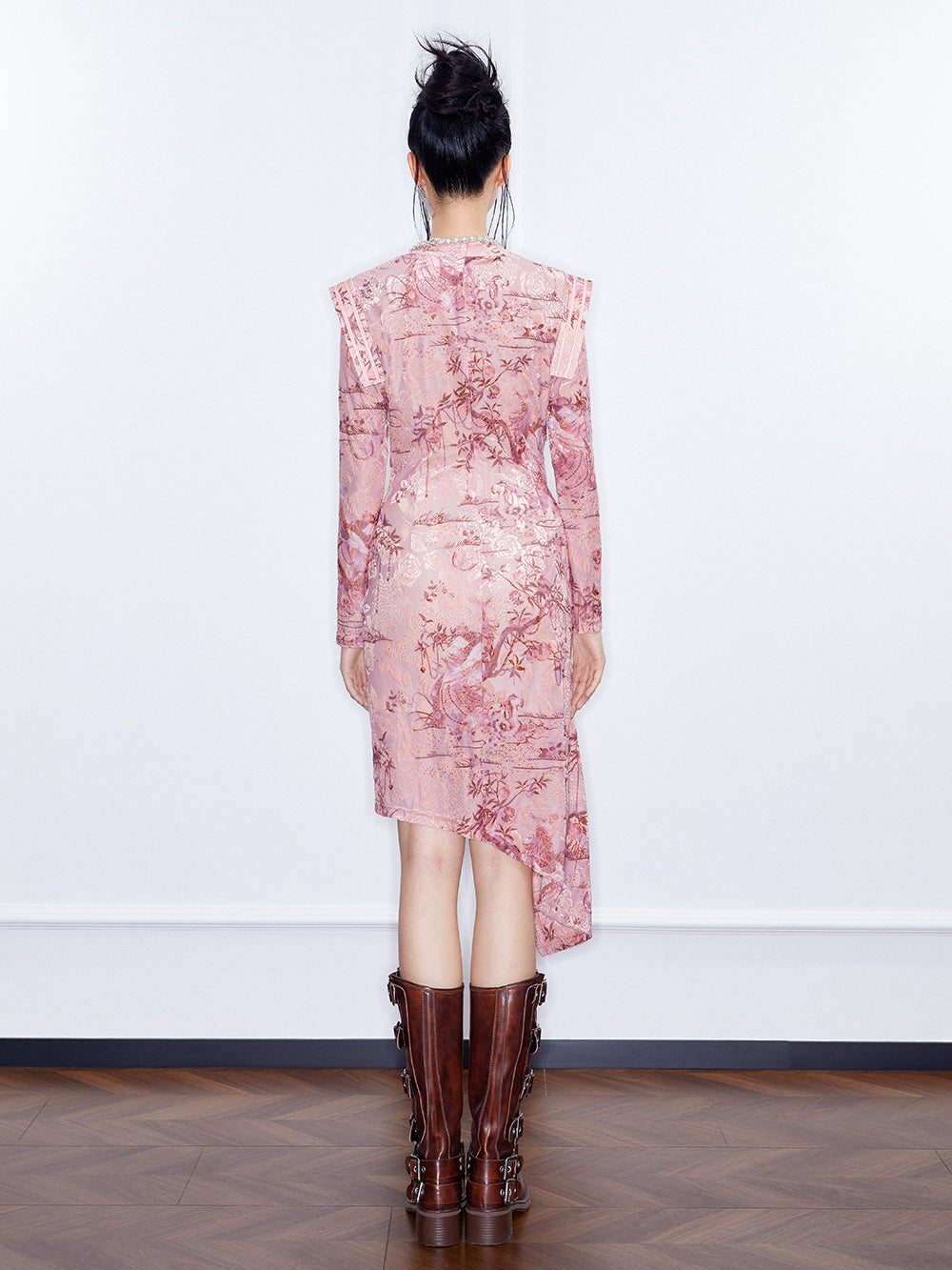 MUKZIN Spring Prelude"Fang Hua" Neo Chinese Style Velvet Burned-out Cheongsam