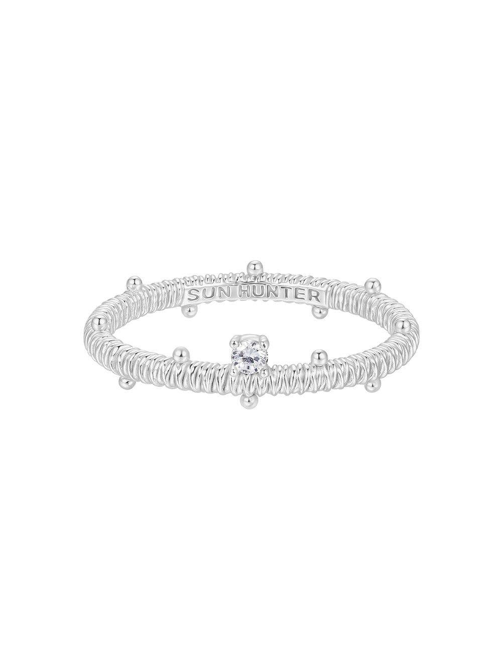 MUKTANK×SUN HUNTER Wire-Wrapped Beaded Ring - S925 Silver