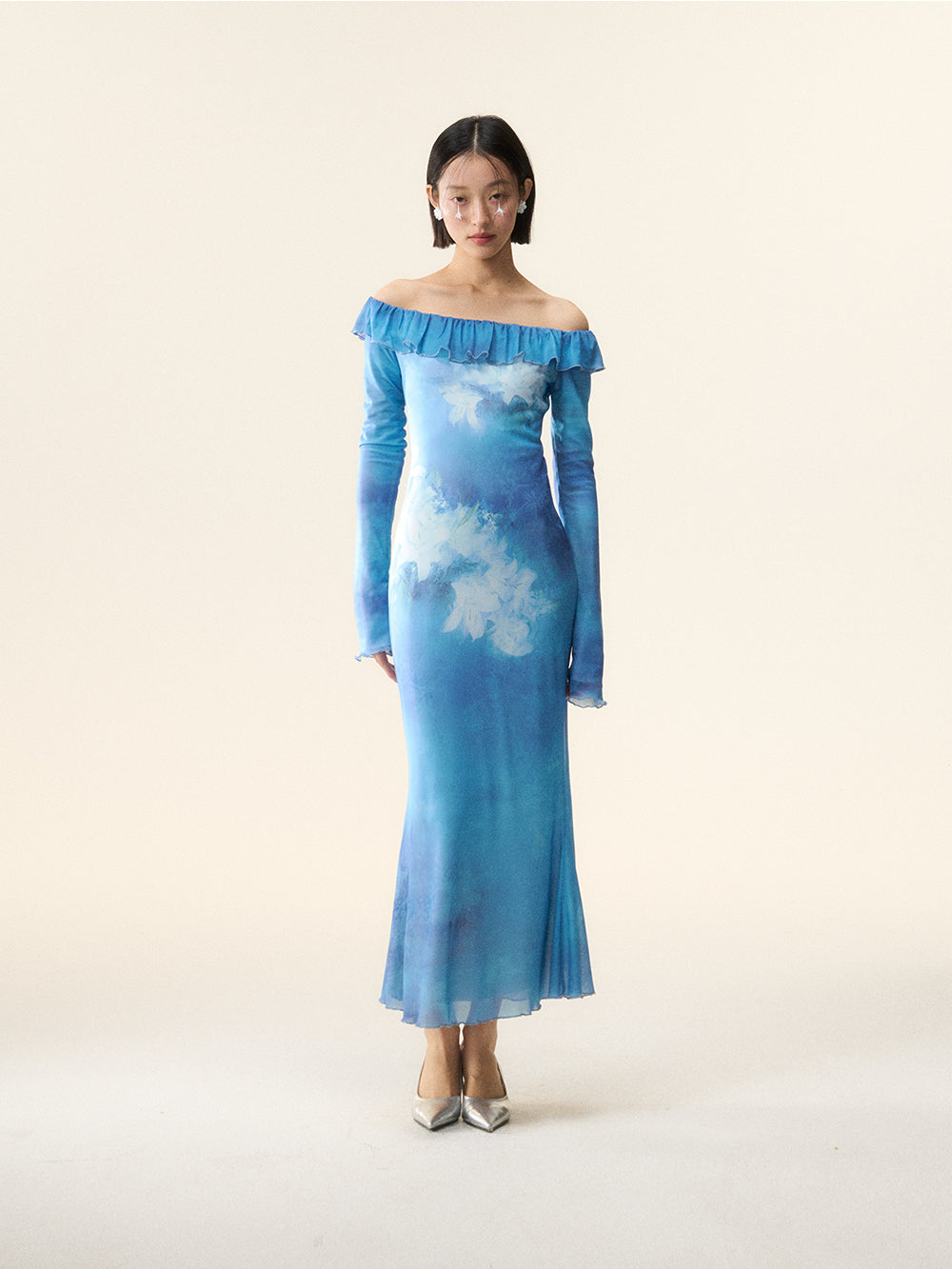 MUKTANK×LOUMUTAKU Blue Lily Dress