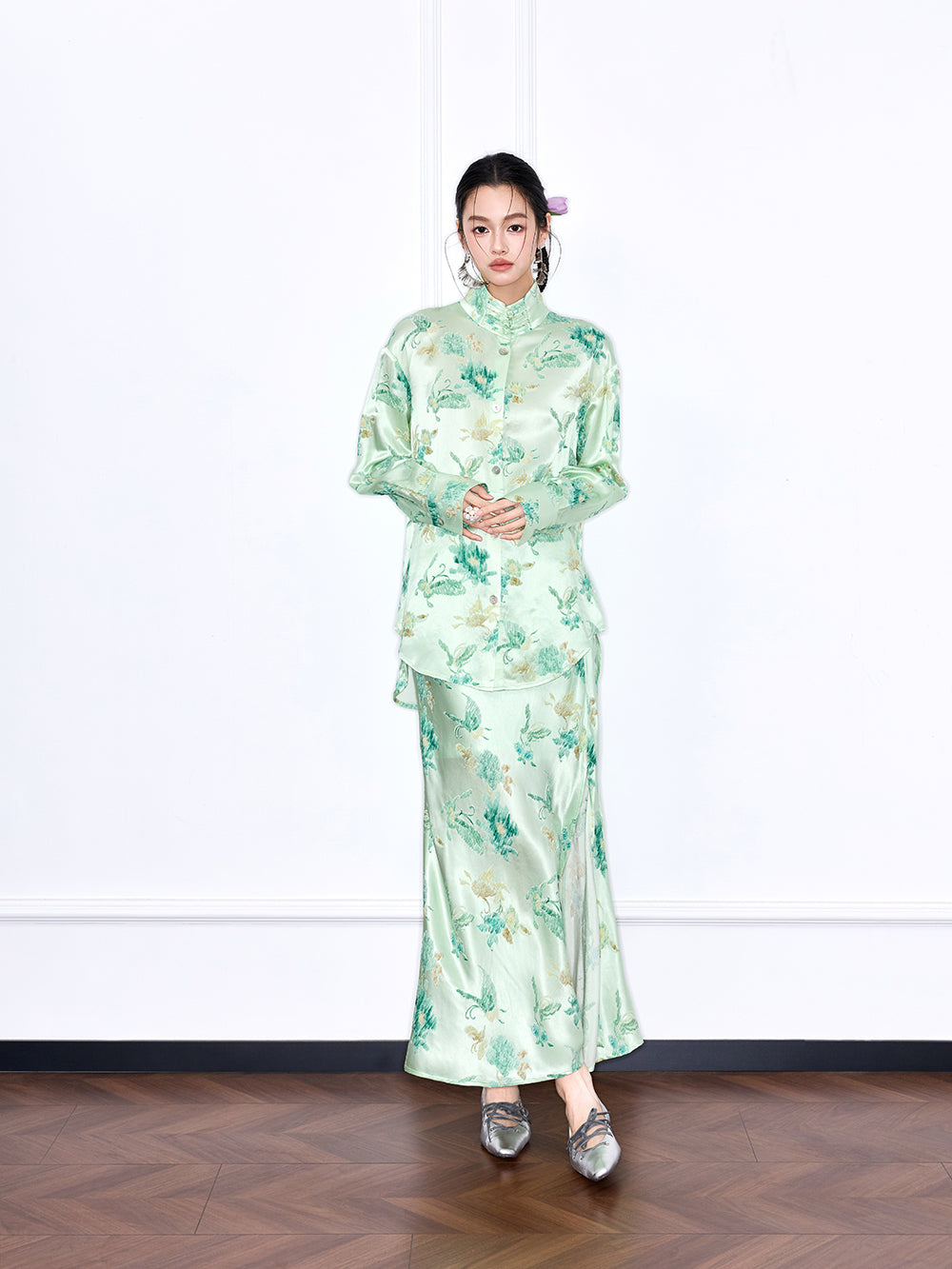 MUKZIN "Capsule Collection" Designer New Chinese Style Mulberry Silk Suit Pants