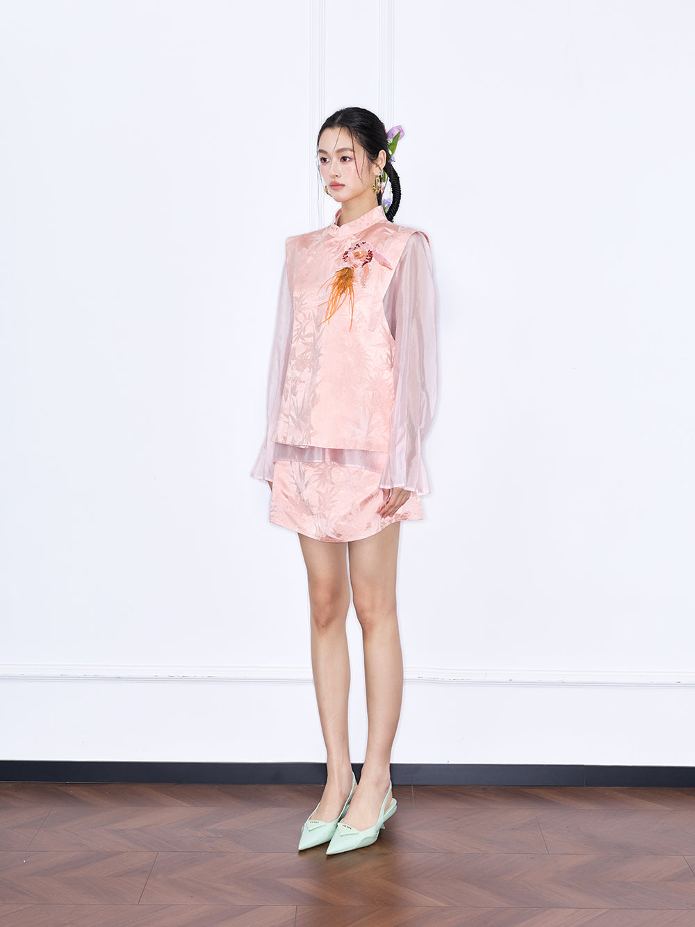 MUKZIN "Capsule Collection" Unique Designer Chinese Style Jacquard Embroidery Set Waistcoat