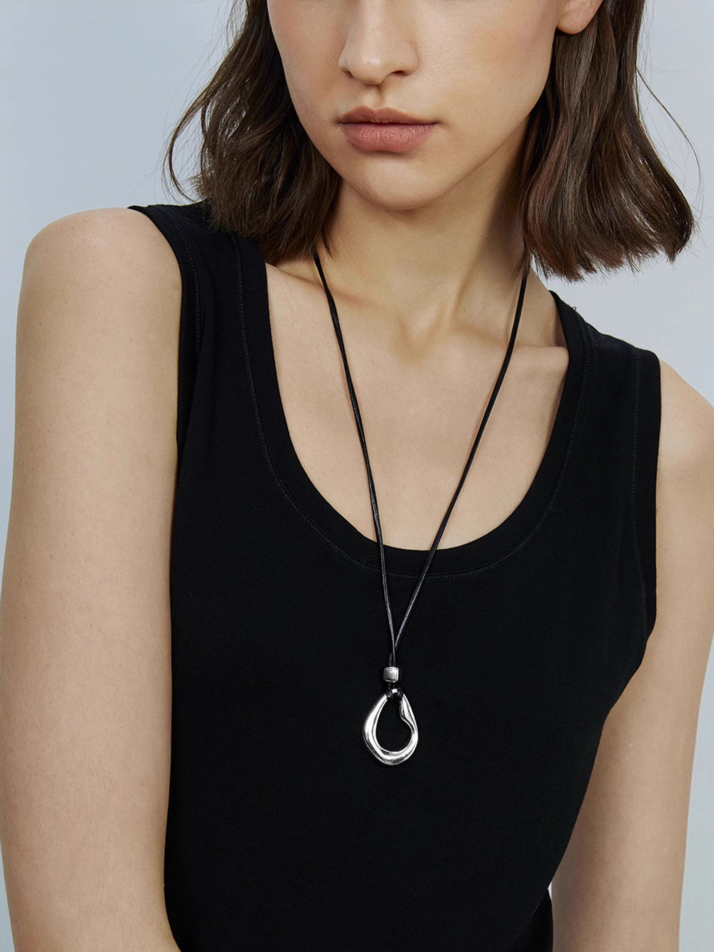 MUKTANK×SUN HUNTER Irregular Leather Rope Long Chain