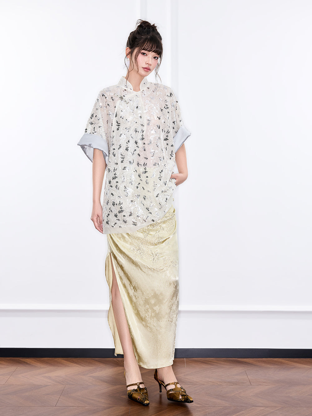 MUKZIN "Ode to the New Summer"New Chinese-style elegant slimming short-sleeve top