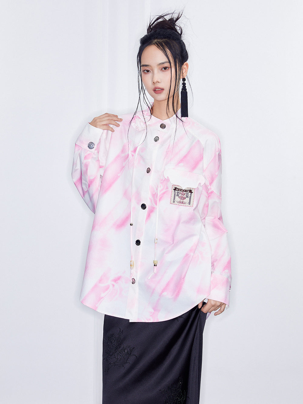 MUKZIN SpringPrelude "Peerless" New Chinese - style Color - Blended Patterned Shirt