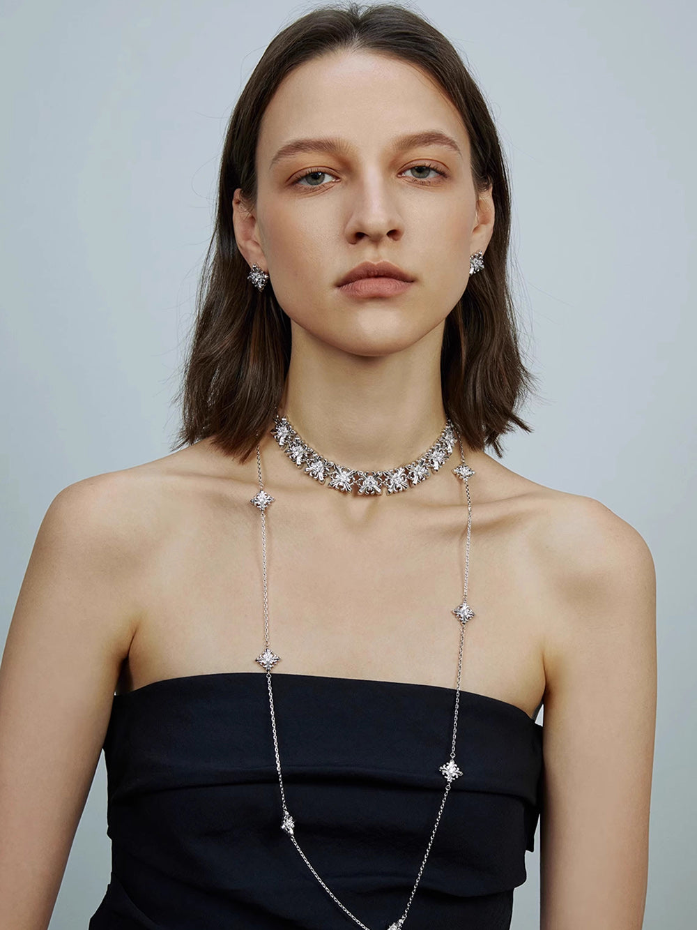 MUKTANK×SUN HUNTER Long Iris-themed Necklace