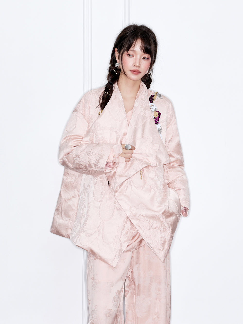 MUKZIN“The Sequence of Deer's Call”New Chinese Style Jacquard Loose Down Jacket