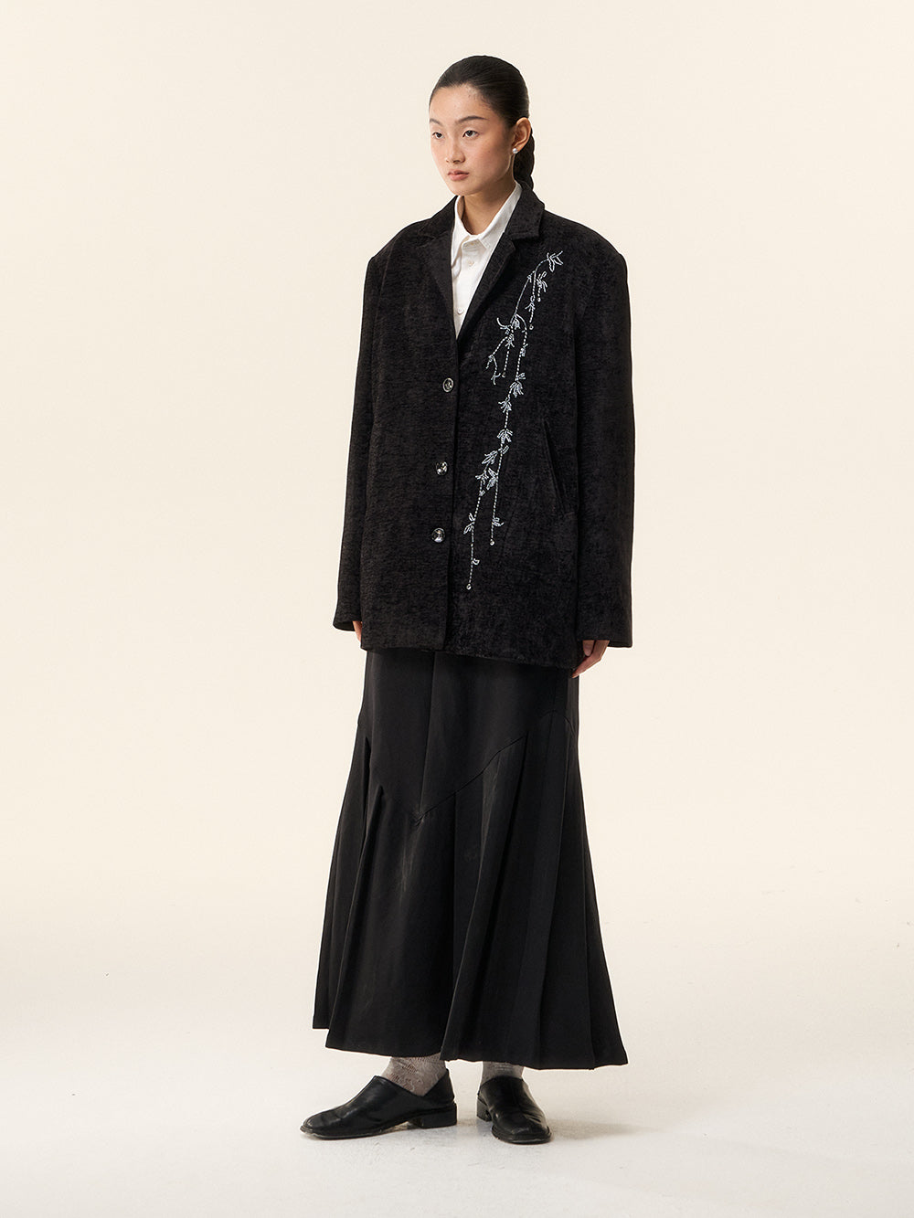 MUKTANK×LOUMUTAKU Beaded Embroidery Branch-Patterned Blazer