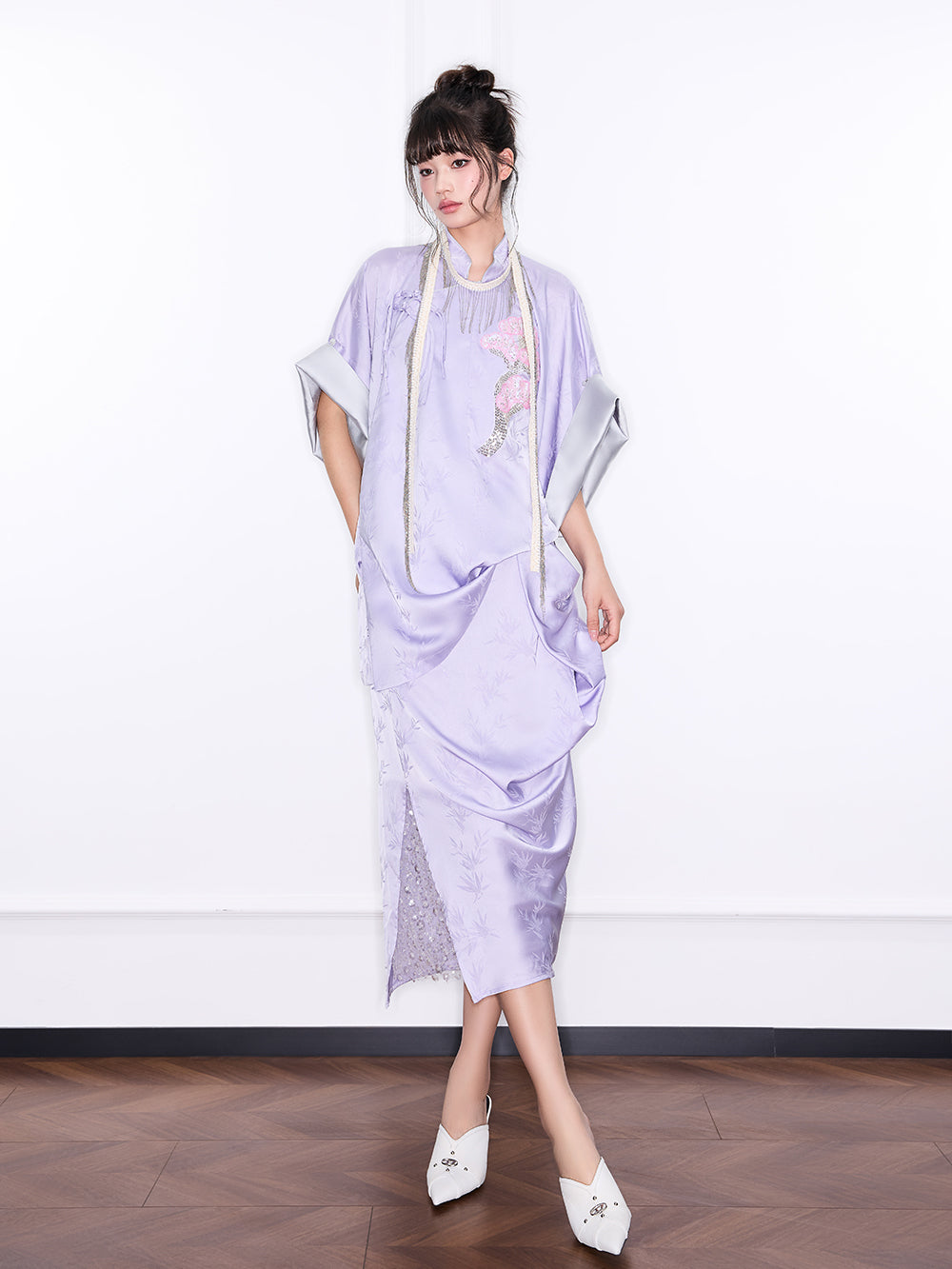 Mukzin "Ode To The New Summer"New Chinese-Style Elegant Half Skirt With Bamboo Leaf Print