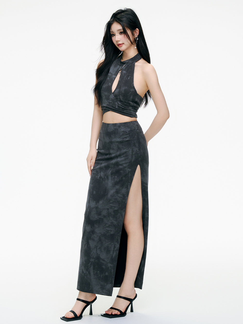 MUKTANK×ARDENCODE Knit Washed-out Halter Spaghetti Strap